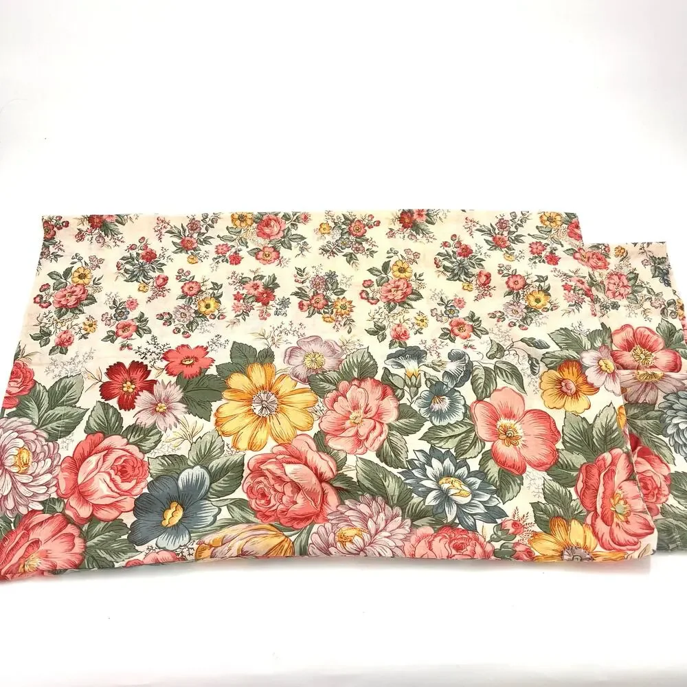 vintage morgan jones luxury muslin no-iron standard size pillow cases floral 4